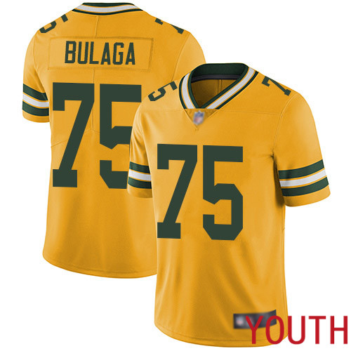 Green Bay Packers Limited Gold Youth #75 Bulaga Bryan Jersey Nike NFL Rush Vapor Untouchable->women nfl jersey->Women Jersey
